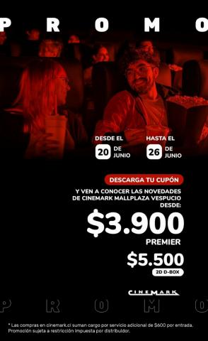 Ofertas de Viajes y Ocio en Santiago | Ofertas de la semana Cinemark de Cinemark | 20-06-2022 - 26-06-2022