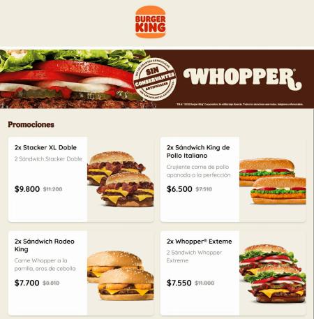 Ofertas de Restaurantes y Pastelerías en Santiago | Promociones imperdibles de Burger King | 04-05-2022 - 31-05-2022