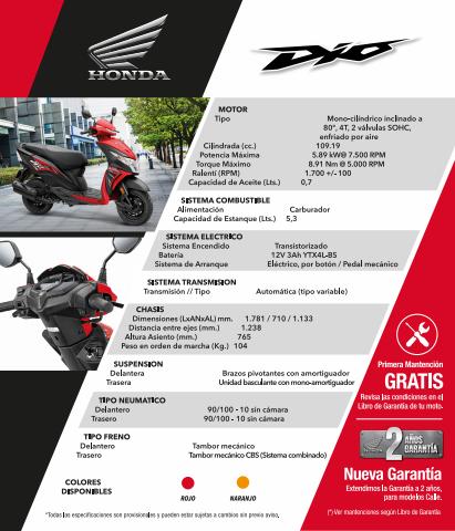 Catálogo Honda | Honda DIO | 25-03-2022 - 16-01-2023