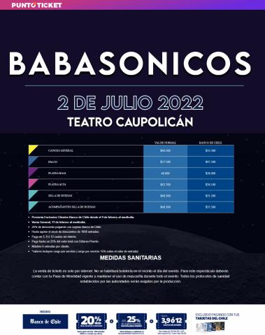 Catálogo PuntoTicket | Babasónicos | 11-02-2022 - 30-06-2022