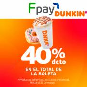 Ofertas de Restaurantes y Pastelerías en Santiago | 40% de desconto de Dunkin Donuts | 01-03-2023 - 31-03-2023