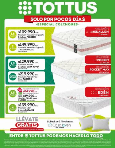 Ofertas de Supermercados y Alimentación | Especial colchones de Tottus | 09-09-2022 - 25-09-2022
