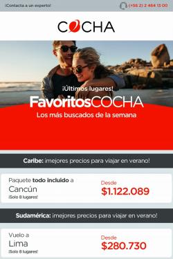 Ofertas de Viajes y Ocio en el catálogo de Cocha ( 7 días más)