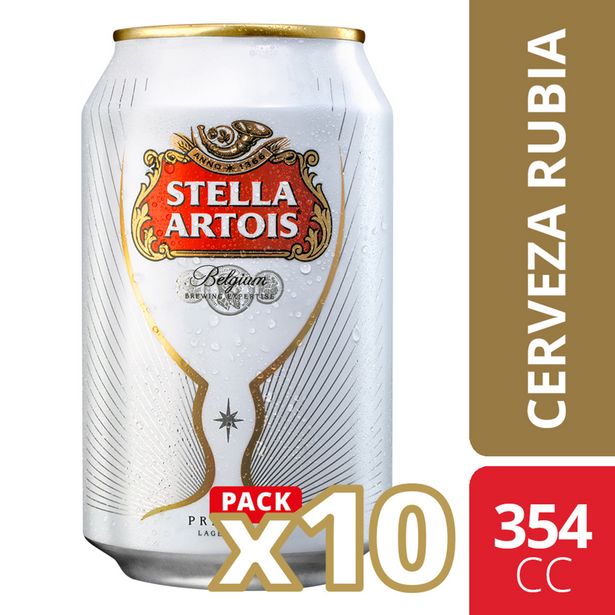Ofertas de Pack 10 un. cerveza belga lager 5.2° 354 cc c/u por $4980