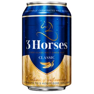 Oferta de Cerveza Sin Alcohol 3 Horses lata 330 cc por $599 en Santa Isabel