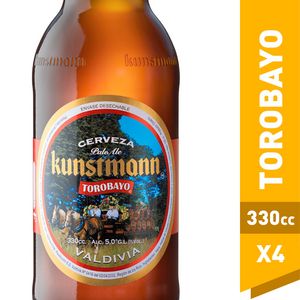 Oferta de Pack 4 un. Cerveza Kunstmann Torobayo botella 330 cc por $4990 en Santa Isabel