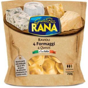 Oferta de Pasta fresca ravioli 4 quesos Rana 250 g por $5190 en Santa Isabel
