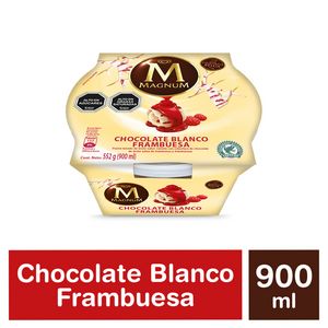 Oferta de Helado postre Magnum Chocolate Blanco Frambuesa 900 ml por $5349 en Santa Isabel