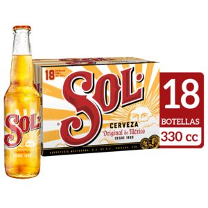 Oferta de Pack 18 un. Cerveza Sol 330 cc por $18990 en Santa Isabel