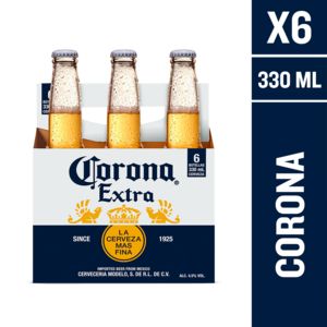Oferta de Pack 6 un. Cerveza Corona Rubia botella 330 cc por $5280 en Santa Isabel