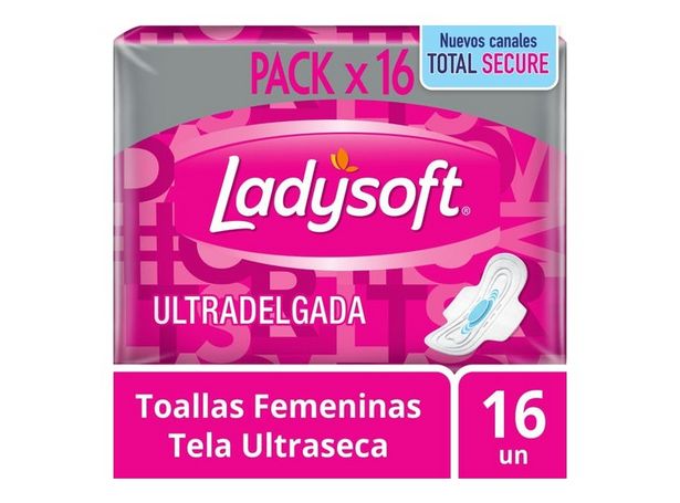 Ofertas de TOALLA FEMENINA LADYSOFT ULTRADELGADA TELA ULTRASECA 16 UN por $2090