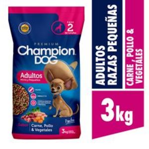 Oferta de Alimento perro adulto Champion Dog razas pequeñas carne pollo y vegetales 3 Kg por $8490 en Unimarc