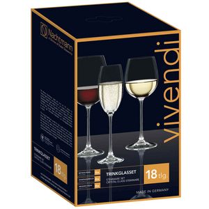 Oferta de Vivendi Set 18 Copas (6 Tinto + 6 Blanco + 6 Champagne) por $149990 en El Mundo del Vino
