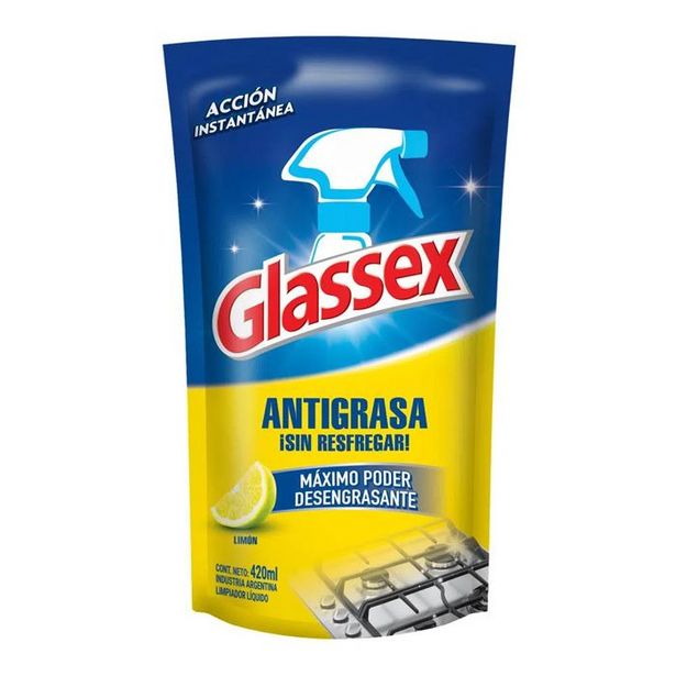 Ofertas de Glassex Antigrasa Limón Dp 420 ml por $1390