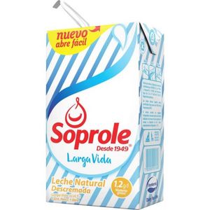 Oferta de Leche Soprole Descremada 1L por $1090 en Supermercado El Trébol