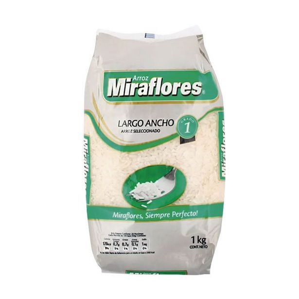 Ofertas de Arroz Miraflores Largo Ancho G°1 kg por $1290