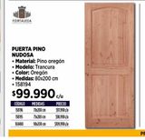 Oferta de Puerta Pino Nudosa  por $99990 en Construmart