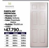 Oferta de PUERTA HDF PREPINTADA por $47790 en Construmart