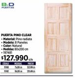 Oferta de Puerta Pino Clear  por $127990 en Construmart