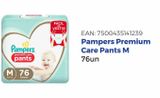 Oferta de Pañal Desechable Pampers Pants Premium Care M 76 Unidades en Salcobrand
