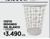 Oferta de Cesto redondo 50L por $3490 en Construmart