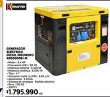 Oferta de Generador eléctrico Krafter por $1795990 en Construmart