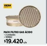 Oferta de Pack filtro gas ácido por $19420 en Construmart