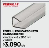 Oferta de Perfil u policarbonato Femoglas por $3090 en Construmart